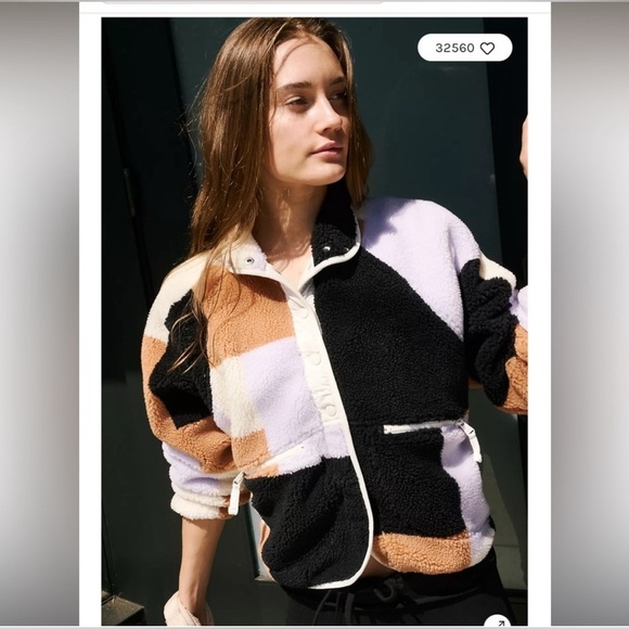 Free People Free Movement Fleece Patchwork Jacket Size Small - Picture 2 of 15